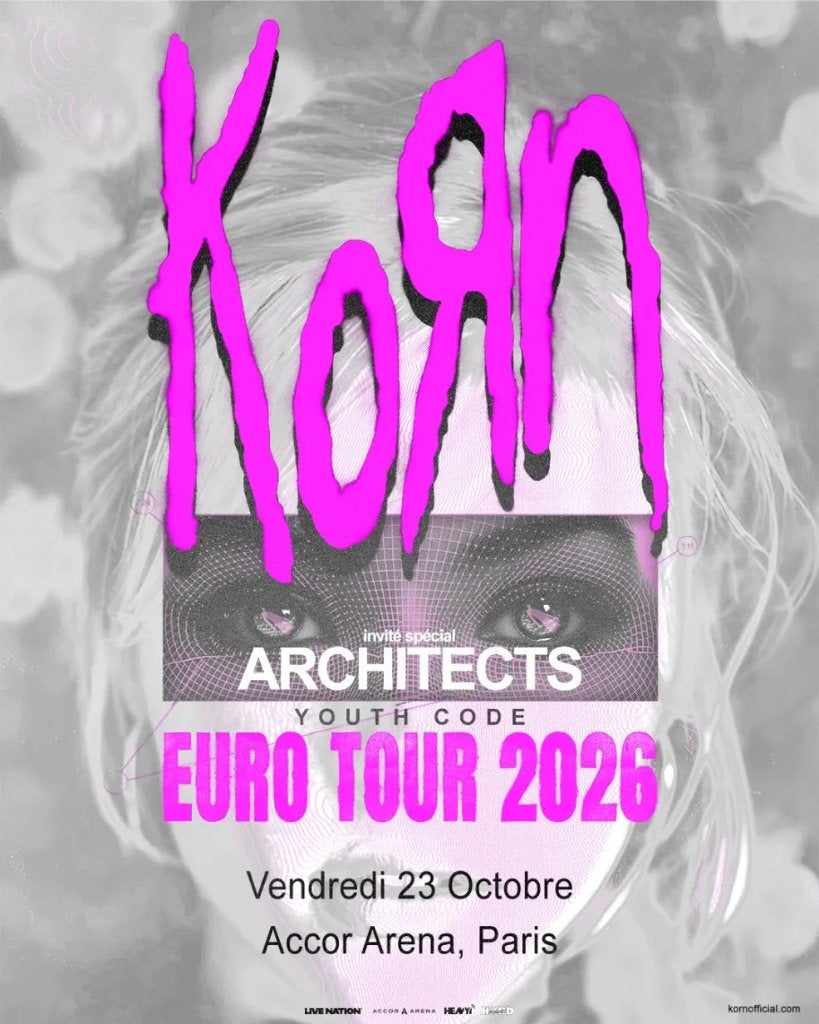 Places de concert KORN - Accor Arena - 23/10/2026