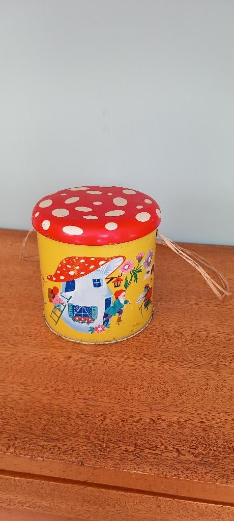 RARE Ancienne boîte métallique Côte d'Or Champignon lutins, Collections, Boîte en métal, Utilisé, Autre, Autres marques, Enlèvement ou Envoi