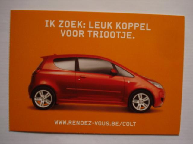 Mitsubishi Colt boomerang kaart, Verzenden, Zo goed als nieuw, Mitsubishi