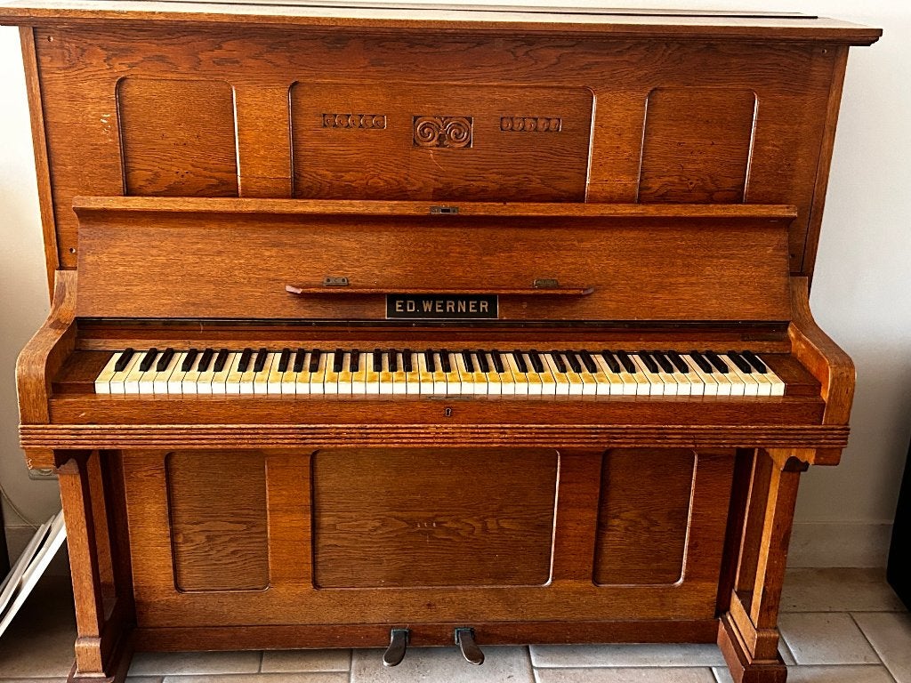 Buffetpiano Werner, Muziek en Instrumenten, Ophalen, Gebruikt, Bruin, Piano