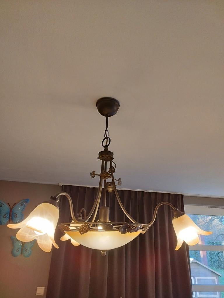 Plafondlampen met lampjes bij, Enlèvement, Comme neuf, Verre