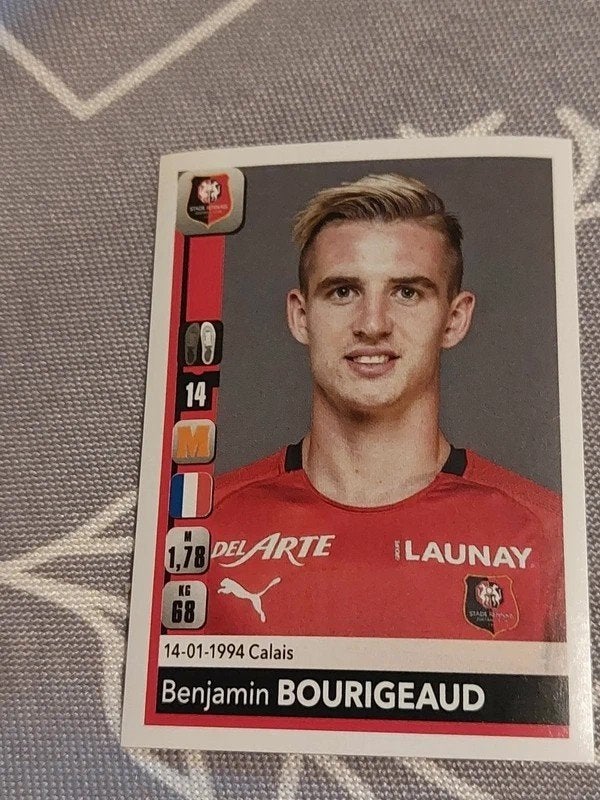 Panini / Sticker : Benjamin Bourigeaud / Stade Rennais, Ophalen of Verzenden, Nieuw, Poster, Plaatje of Sticker