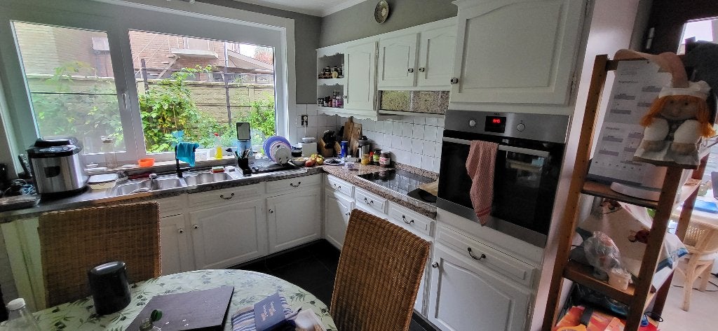 wit eiken keuken zelf af te breken, Huis en Inrichting, Ophalen, Gebruikt, Wit, Hoekkeuken