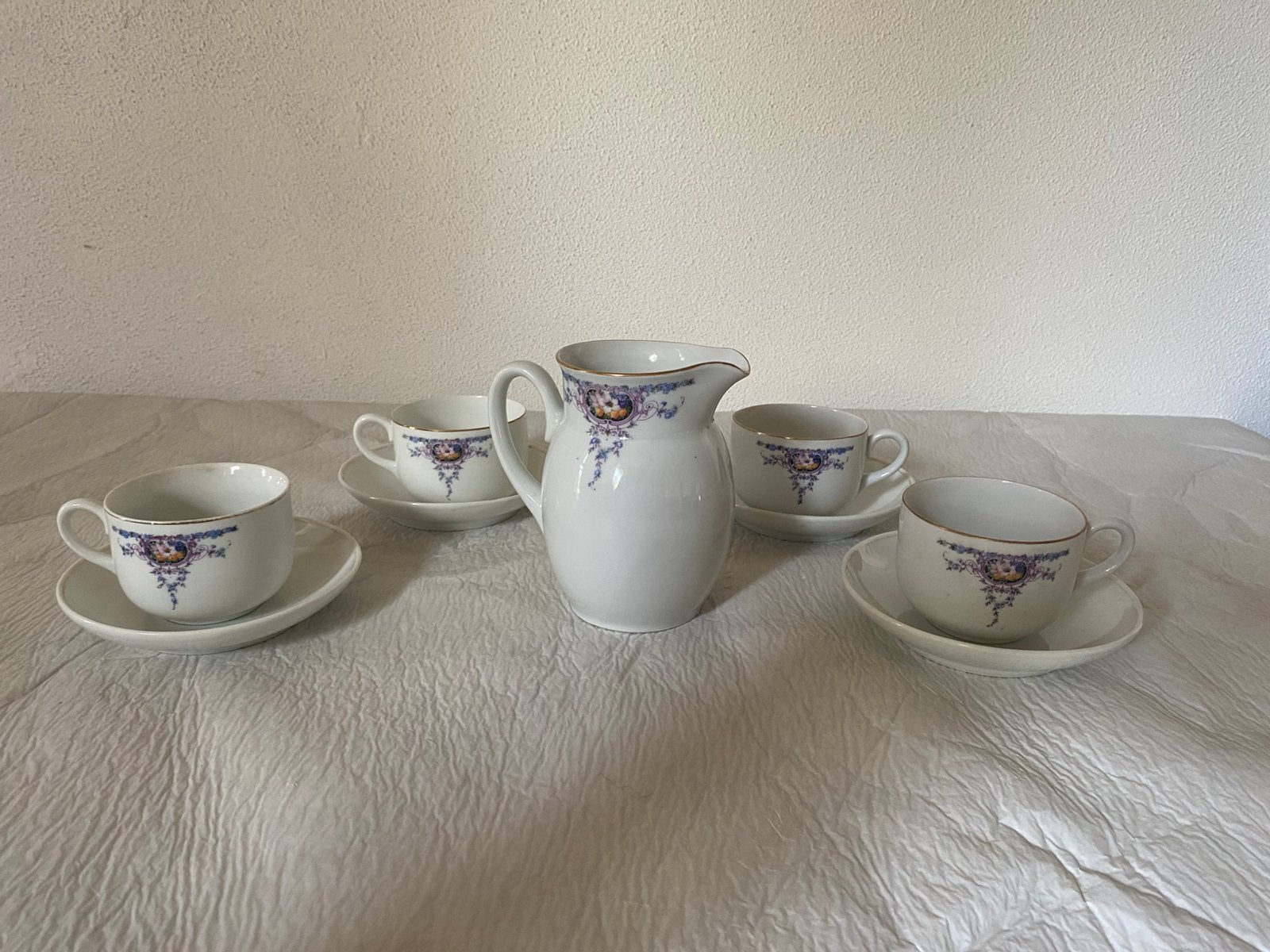 Sachets à café et carafe en porcelaine à motif floral, Enlèvement