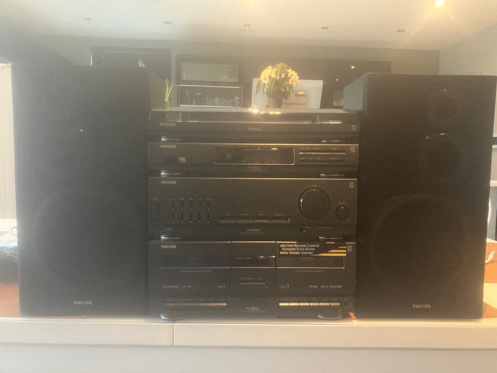 Radio met platenspeler en boxen, Ophalen, Philips, Gebruikt, USB-aansluiting