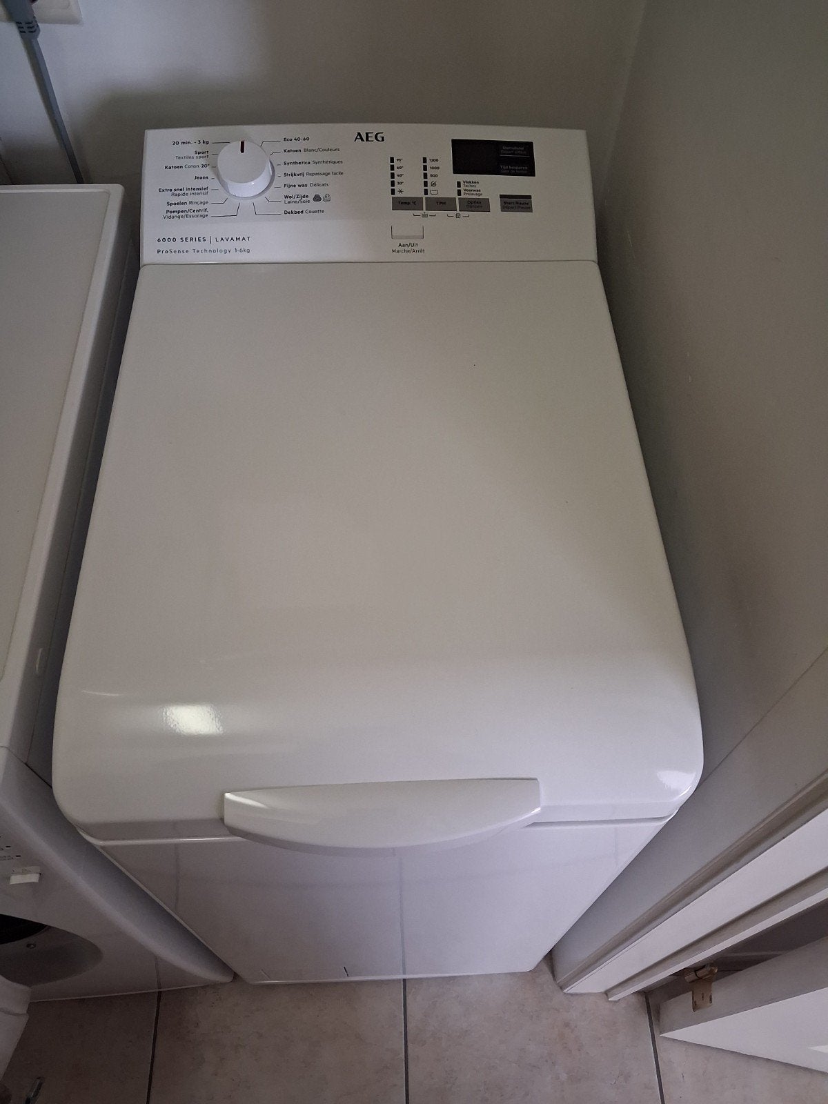Wasmachine AEG L6TBK62, Ophalen, Gebruikt, Handwasprogramma, Bovenlader