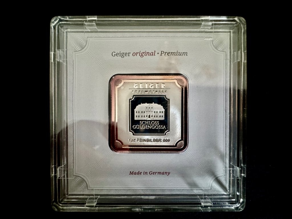 1 oz Geiger Schloss Güldengossa zilver munten zilverbaar, Enlèvement ou Envoi, Argent