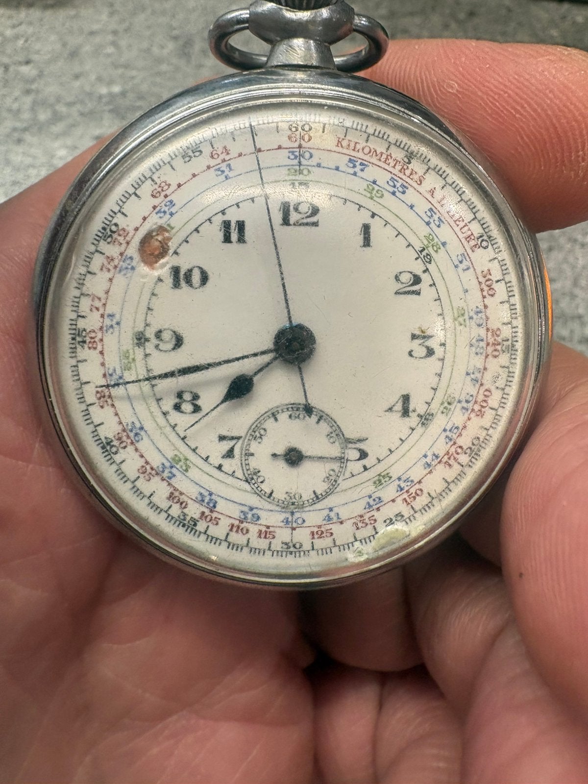 Vintage chronographe / zakhorloge, Handtassen en Accessoires, Ophalen of Verzenden, Zakhorloge