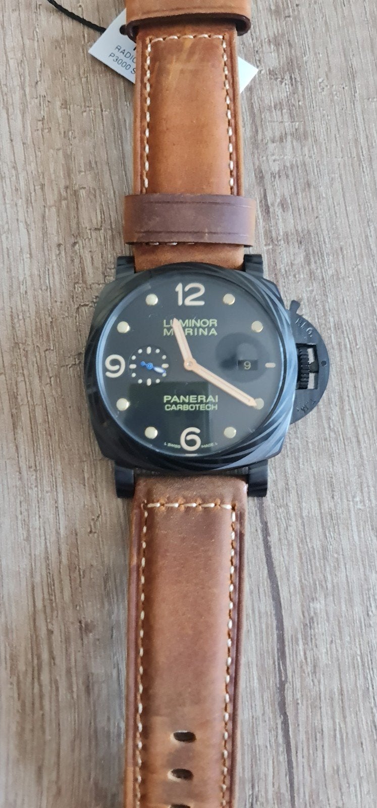 Panerai Luminor Carbotech, Rolex, Enlèvement ou Envoi, Cuir, Autres matériaux