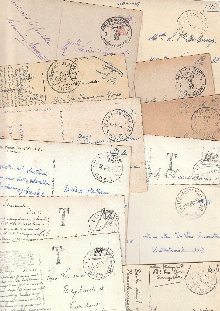 12 Belgische Feldpost / Legerstempels 1940-1945, Verzenden