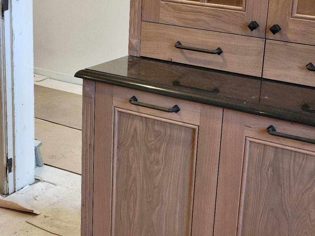Aanrechtblad in gereconstitueerde stenen keuken, Huis en Inrichting, Ophalen, Zwart, Nieuw, 200 cm of meer