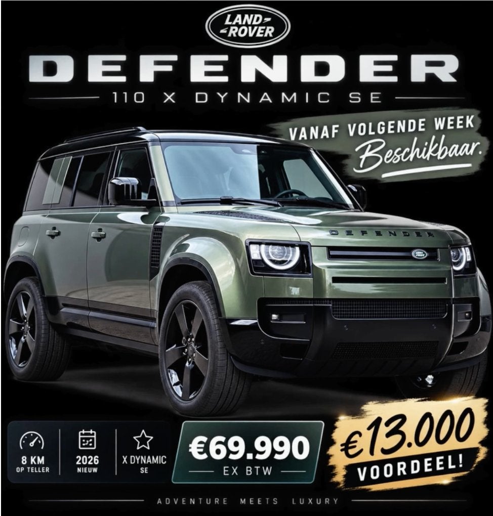 LAND ROVER DEFENDER 110 3.0 XDYNAMIC SE //TOP SPEC // EX VAT, Auto's, Automaat, Leder, Diesel, https://public.car-pass.be/vhr/5fb188d9-3bff-4e02-b839-ad6b8b4c8bba