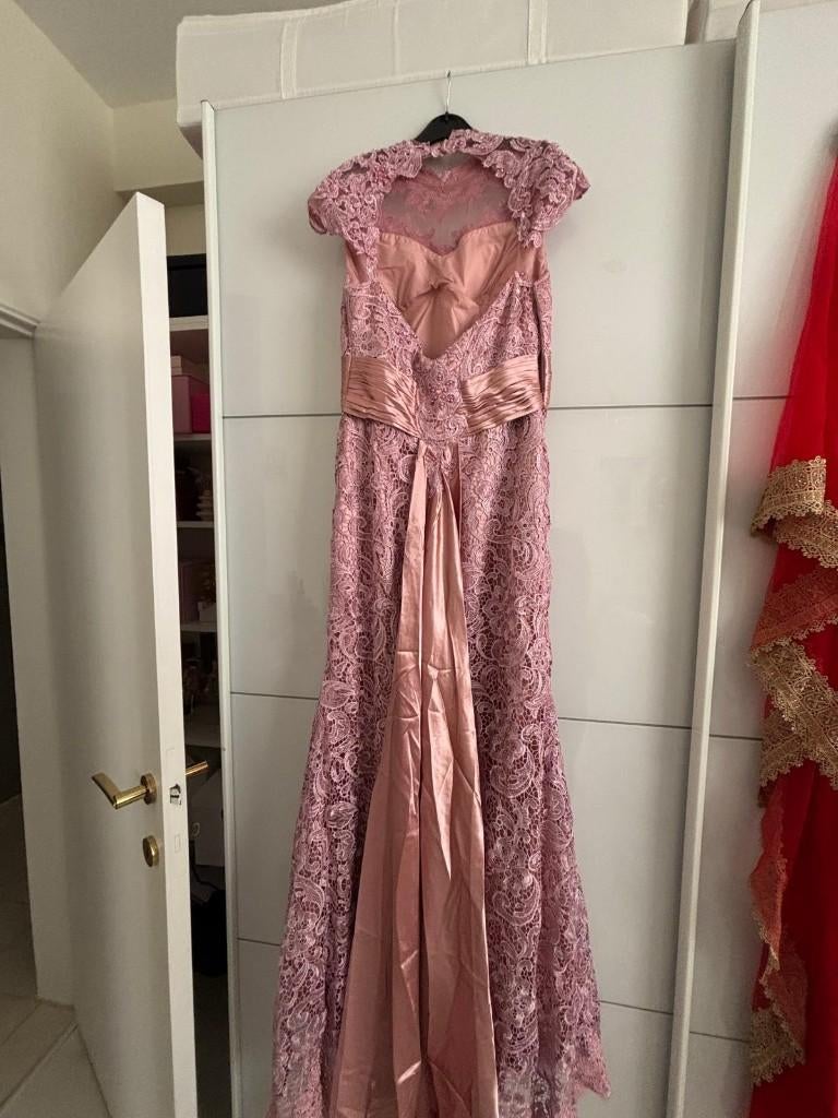 Robe de soirée vieux rose Taille 40-42, Galajurk, Zo goed als nieuw, Roze, Ophalen