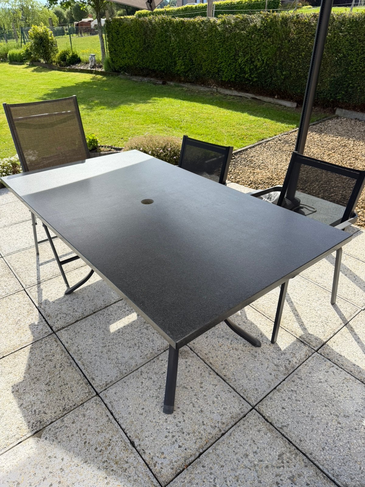 Table extérieure en pierre bleue naturelle, Jardin & Terrasse, Enlèvement, Comme neuf, Aluminium