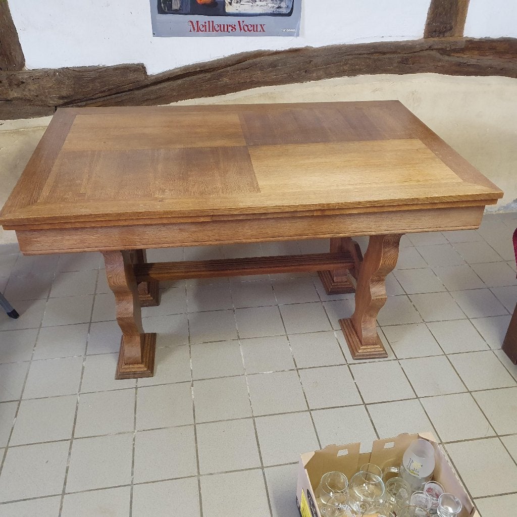 Antieke eettafel, met 2 verlengstukken, Huis en Inrichting, Tafels | Eettafels, Ophalen, Gebruikt, 100 tot 150 cm, 50 tot 100 cm