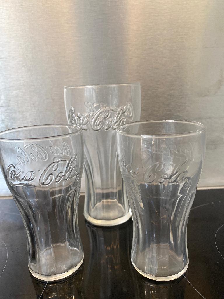 Originele set cola glazen., Ophalen of Verzenden, Zo goed als nieuw