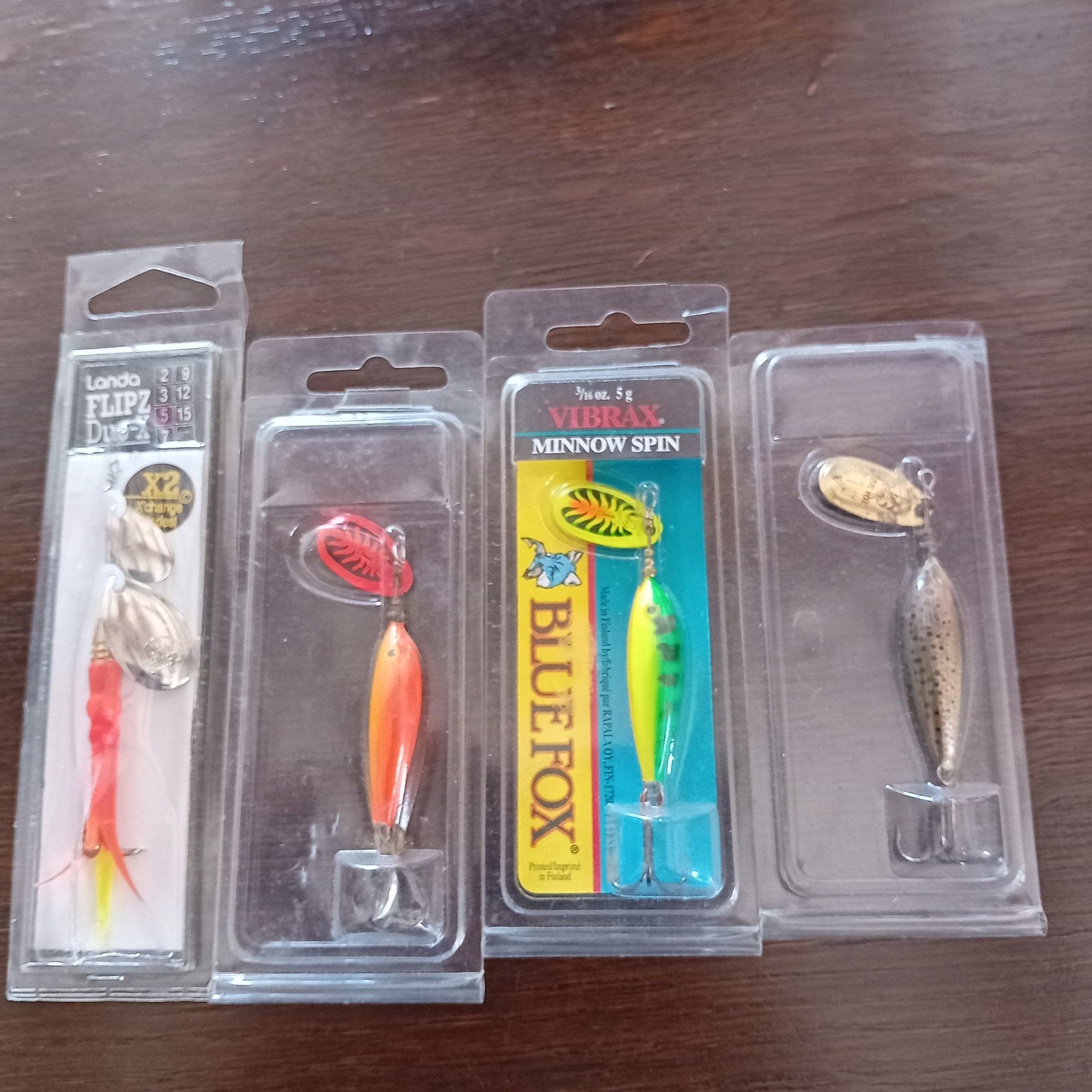 4 spinners landa flipz blue fox, Ophalen of Verzenden