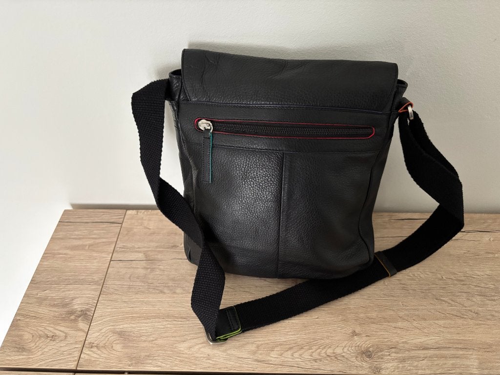 Sacoche bandoulière Mywalit en cuir noir à rabat, Autres marques, Cuir, Enlèvement, Utilisé