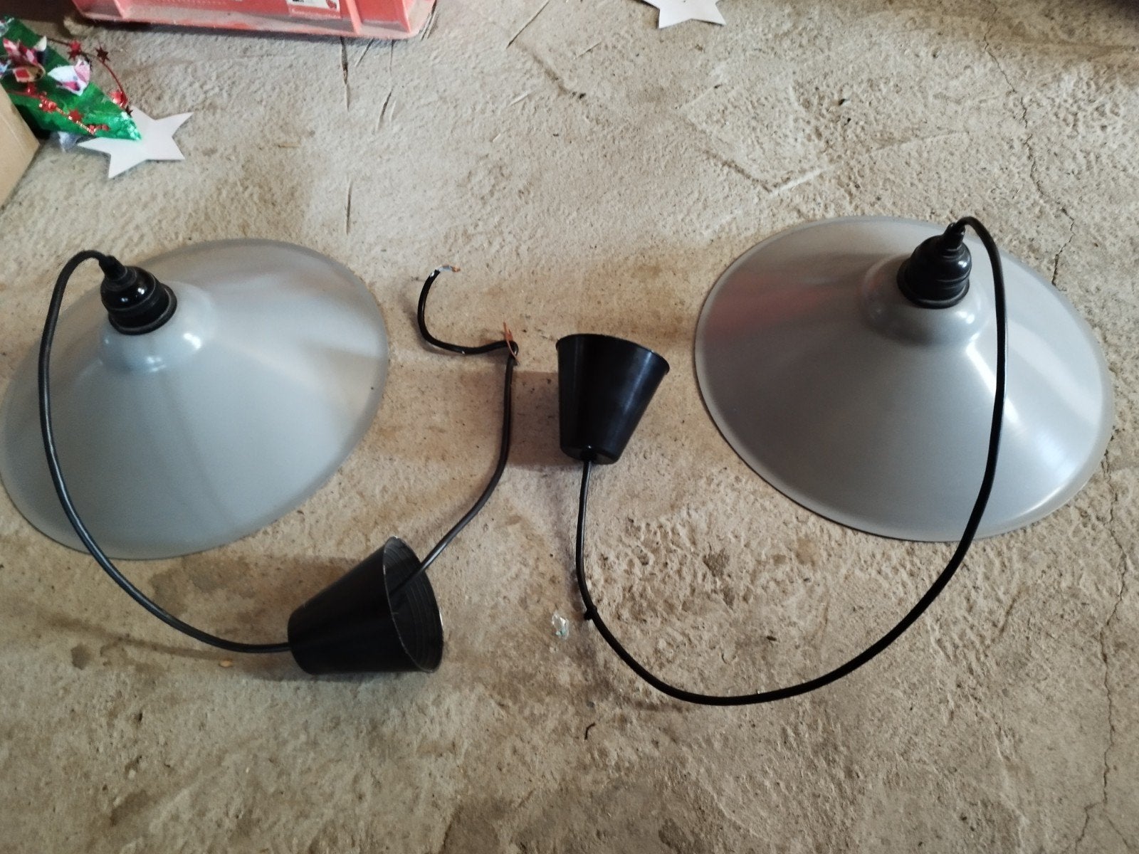 Set hanglampen, Huis en Inrichting, Lampen | Wandlampen, Ophalen, Grijs