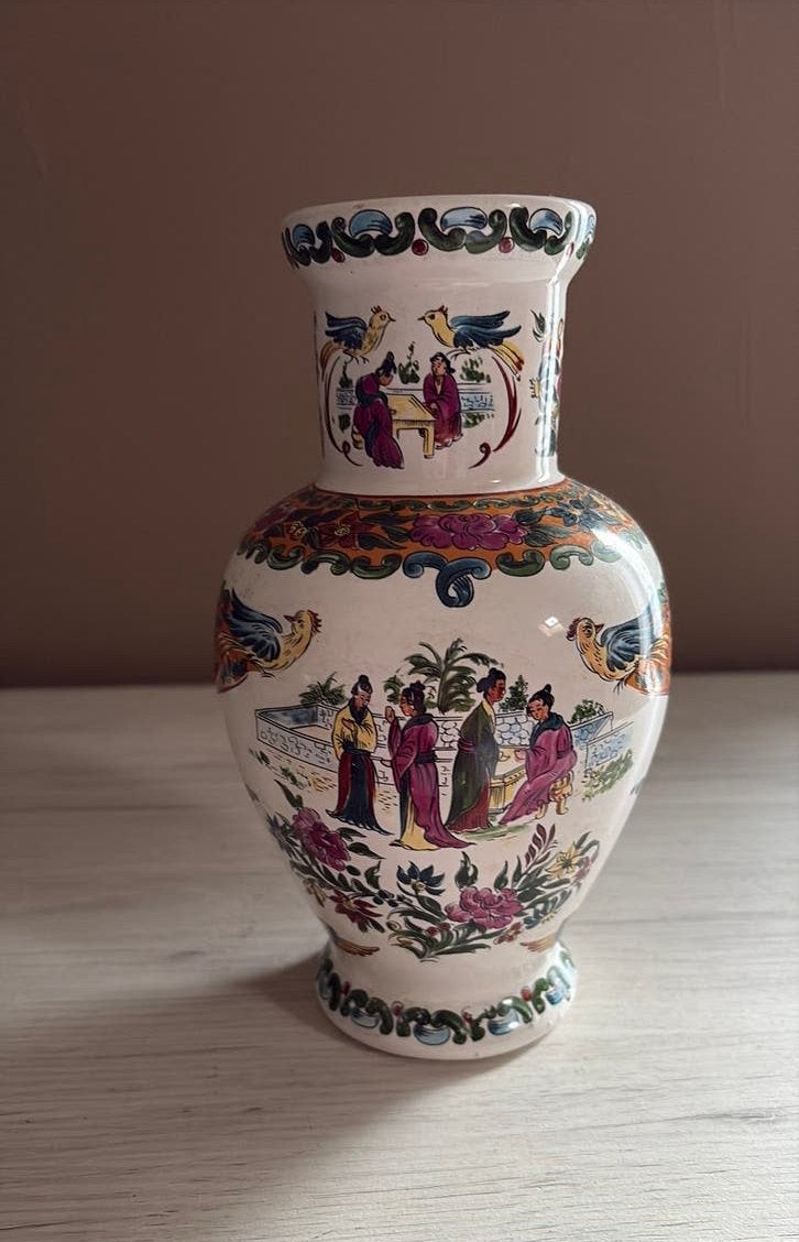 Chinese Vaas (23cm) Vintage-Chinoiserie,Famille Rose, Antiek en Kunst, Ophalen of Verzenden