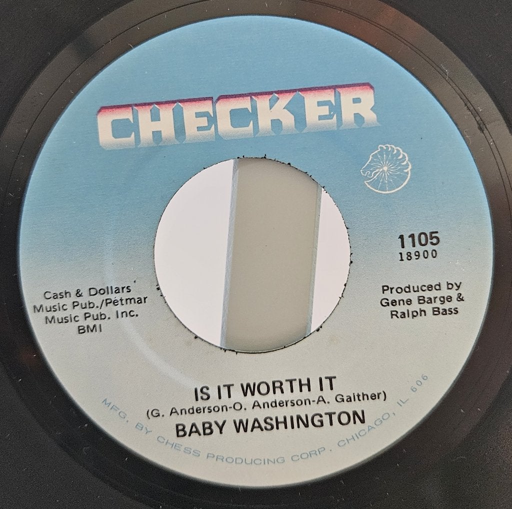 7" Single - Baby WASHINGTON - Is it Worth it, R&B et Soul, 7 inch, Utilisé, Autres types
