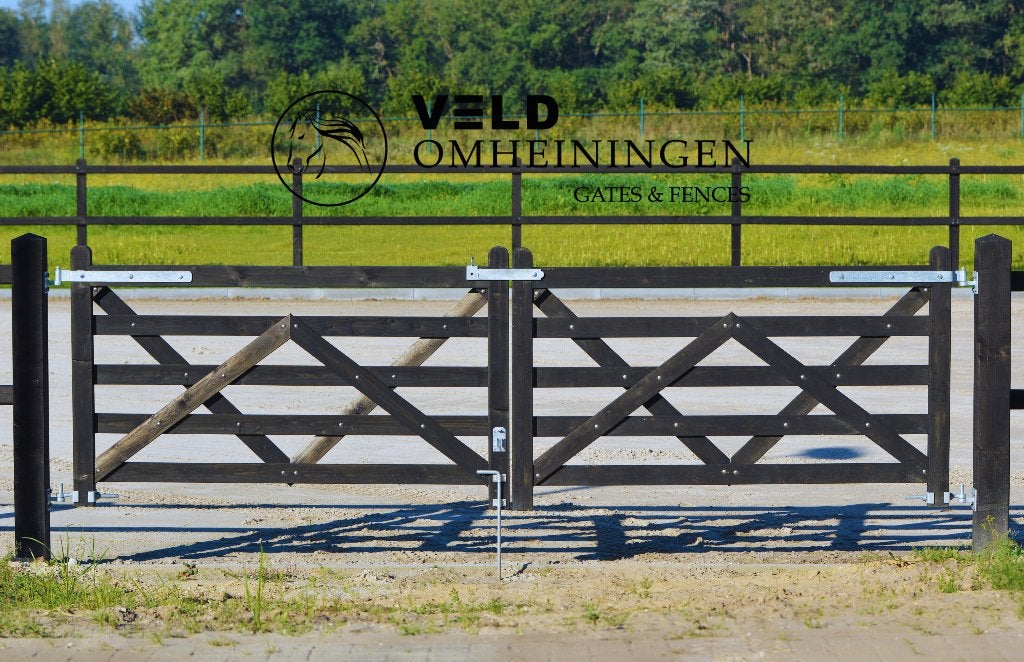 Luxe veldpoort, weidepoorten, debbele poort, enkele poort, Opfok, 4 paarden of pony's of meer