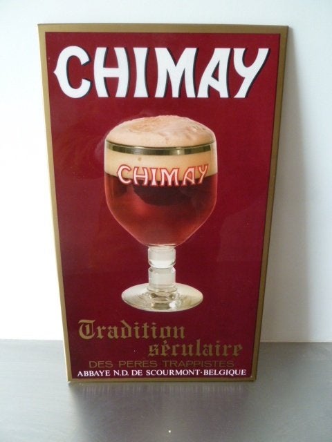 reclamebord CHIMAY bière vintage retro bier no emaille bord, Ophalen of Verzenden, Reclamebord