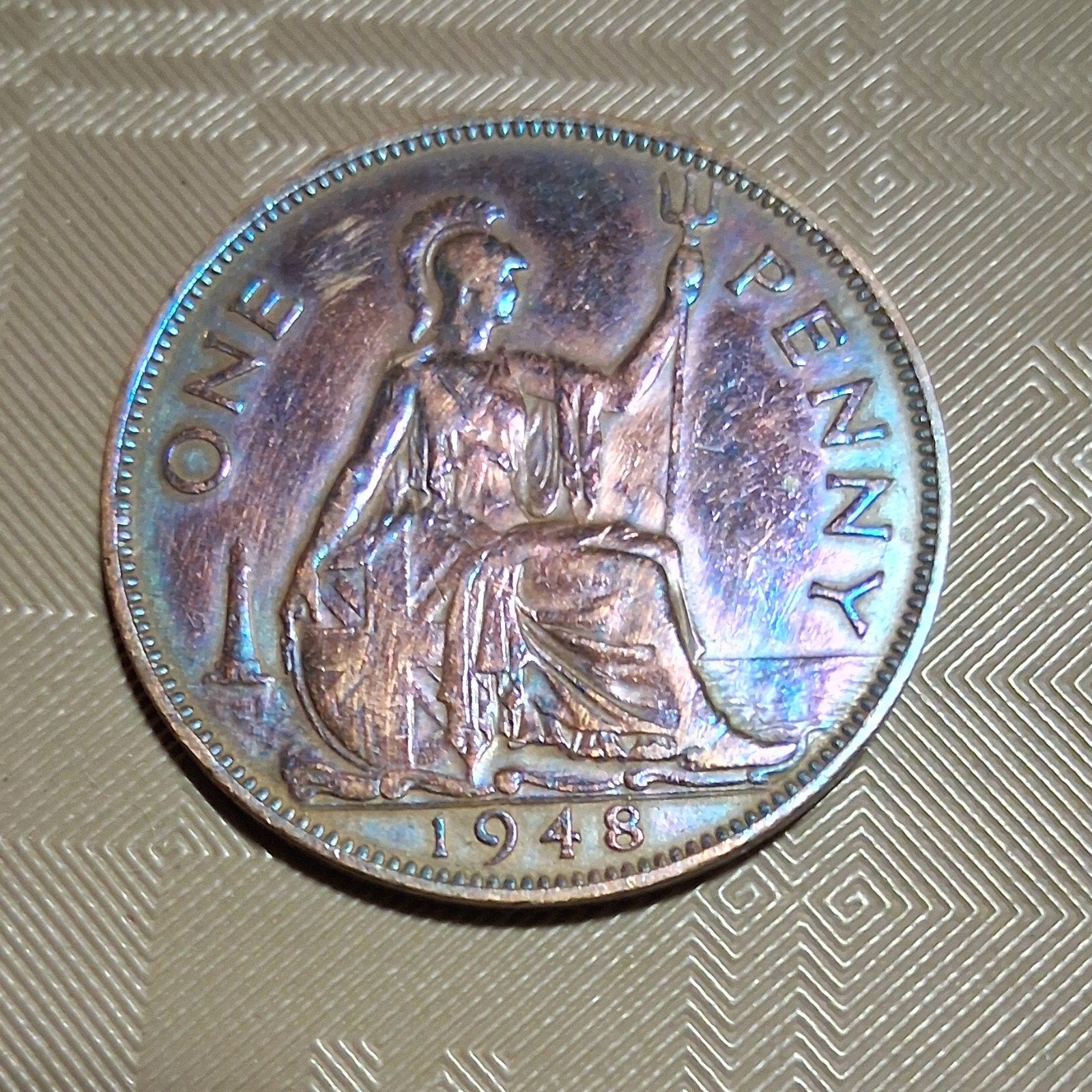 Gr. Brit. one penny 1948, zeer mooie staat, Verzenden, Koper