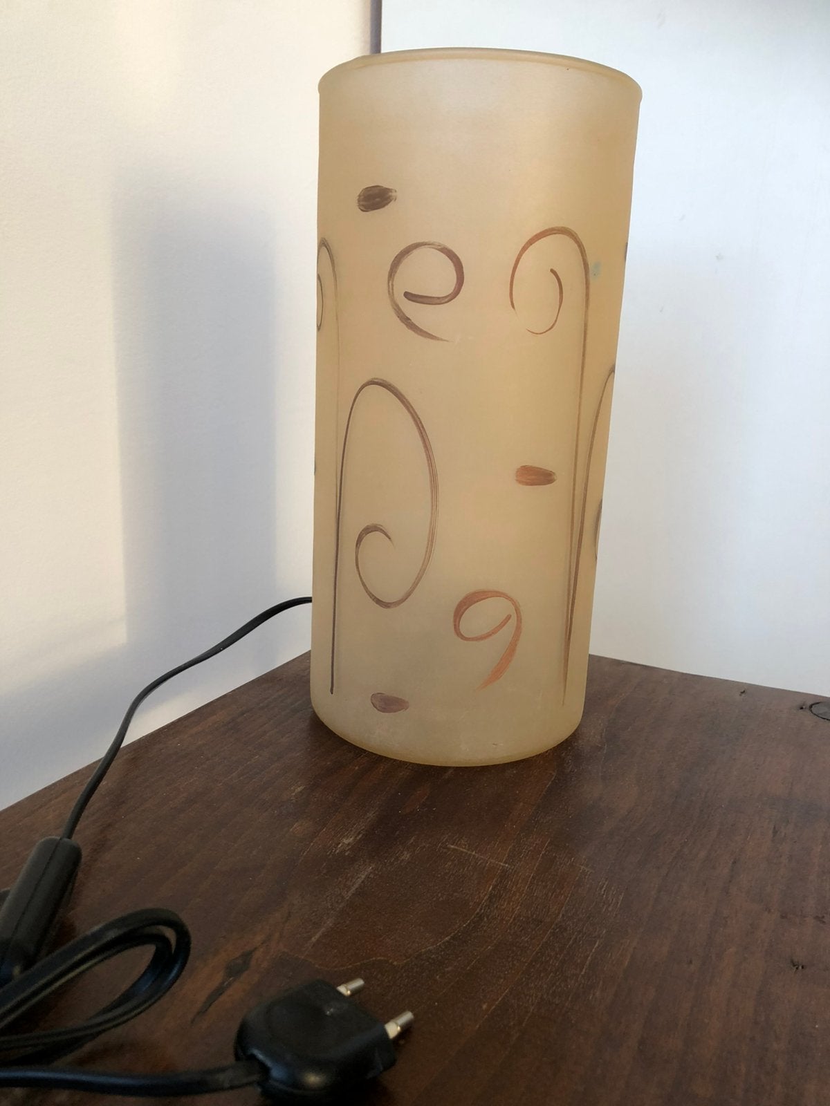 Decoratieve tafellamp in glas, Lampe d'ambiance, Jaune, Comme neuf, Verre