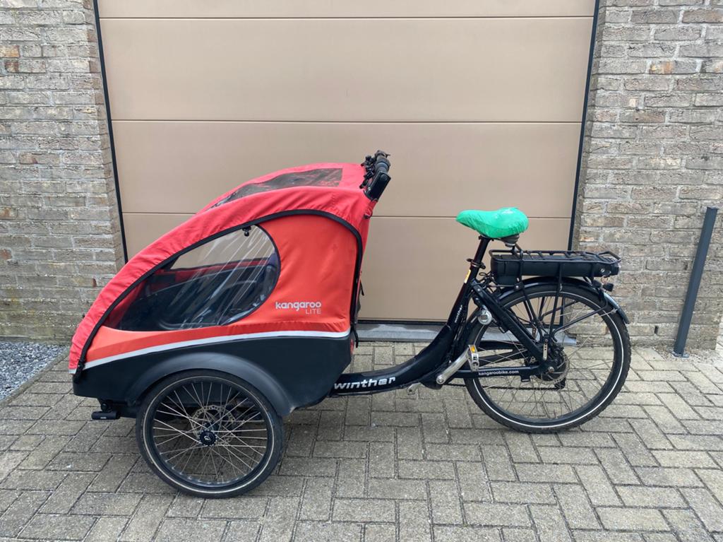 Elektrische winther kangaroo lite bakfiets, Fietsen en Brommers, Fietsen | Bakfietsen, Gebruikt, Overige merken, 2 kinderen, Elektrisch
