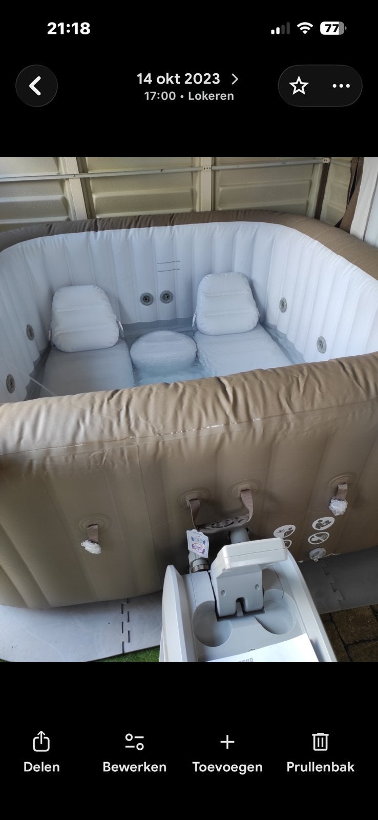 Jacuzzi, Tuin en Terras, Ophalen, Gebruikt, Afdekzeil, Opblaasbaar