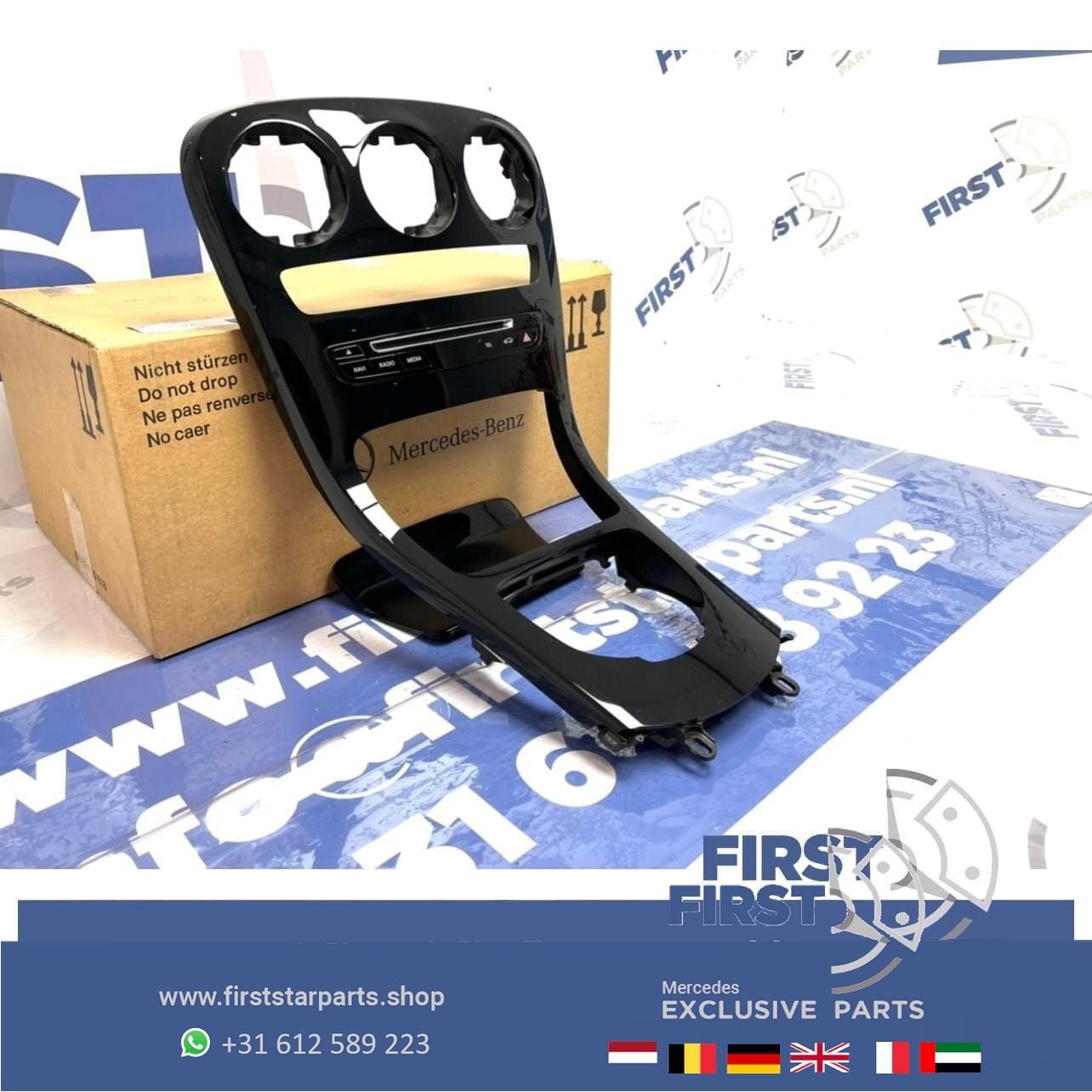 W205 C205 HOOGGLANS ZWART MIDDENCONSOLE origineel MB C KLASS, Auto-onderdelen, Gebruikt, -, Ophalen of Verzenden, -