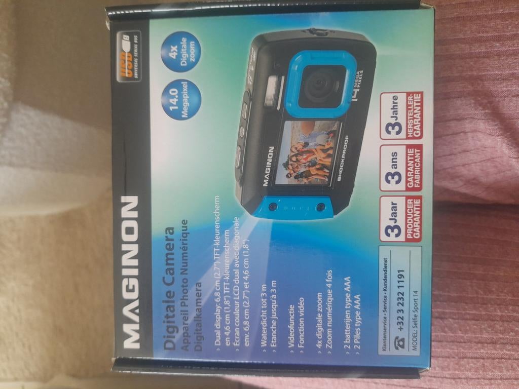 Maginon Selfie Sport 14 Digitale camera, Ophalen, Compact, Zo goed als nieuw, 4 t/m 7 keer
