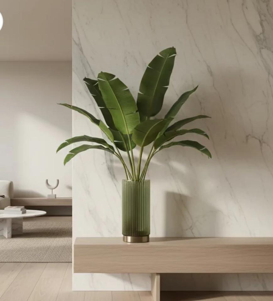 Glazen vaas met ribbelstructuur – groen design, Verzenden, Nieuw, Glas, Minder dan 50 cm