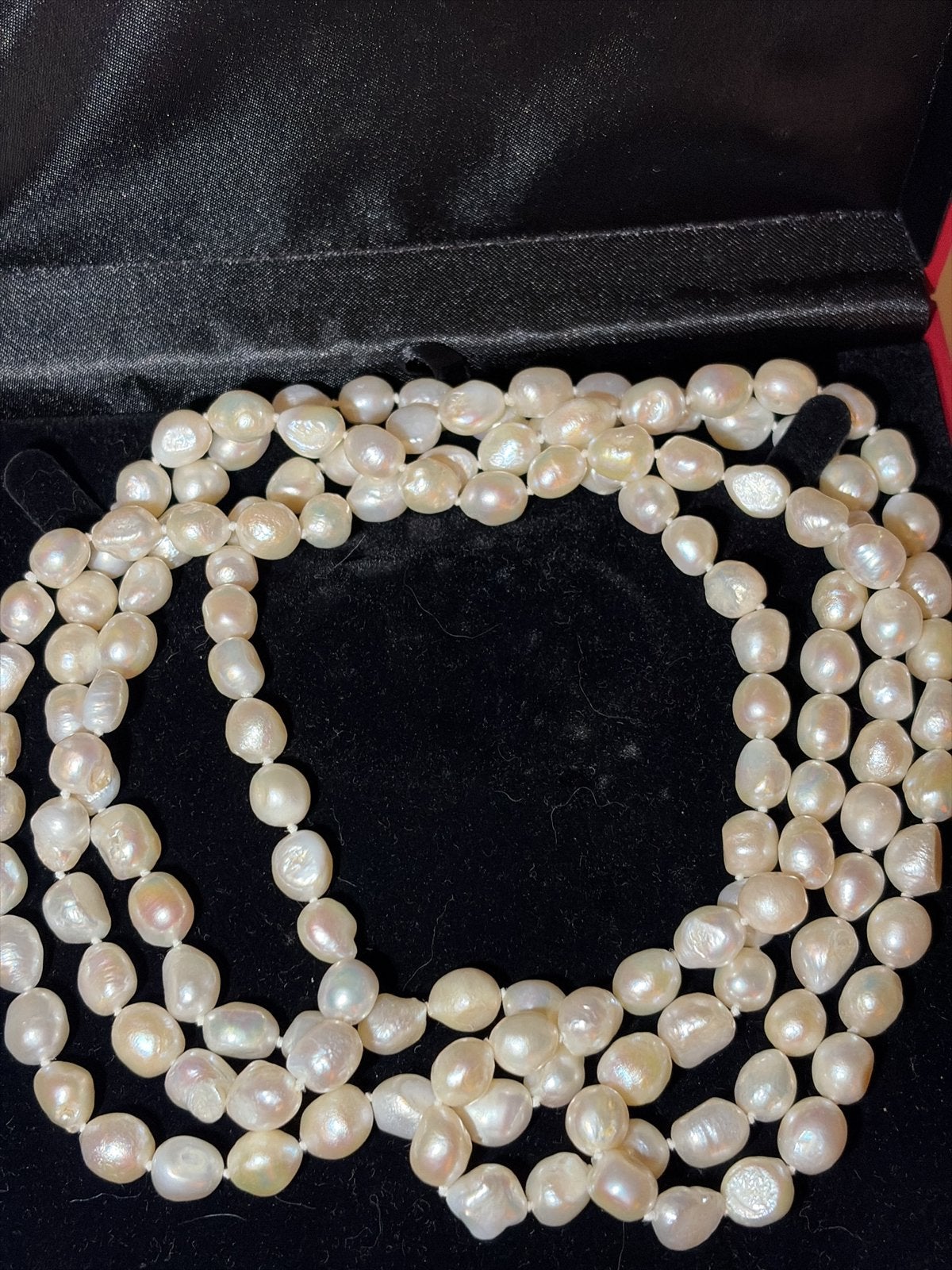 Zeer lange ketting echte parels!, Handtassen en Accessoires, Ophalen, Zo goed als nieuw