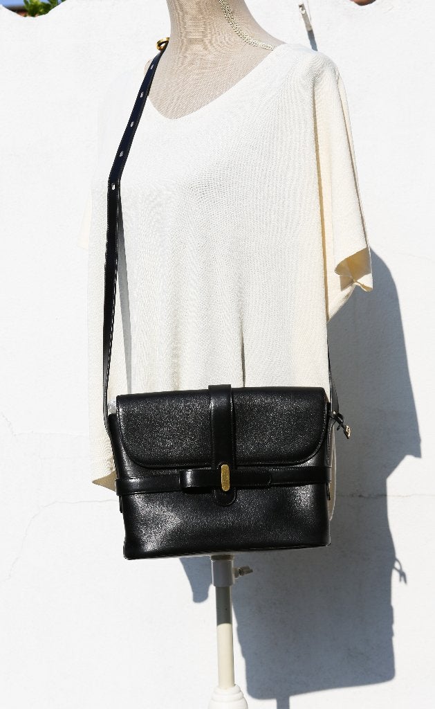 Delvaux zwarte Simoun-tas, Handtassen en Accessoires, Ophalen of Verzenden, Zo goed als nieuw, Zwart