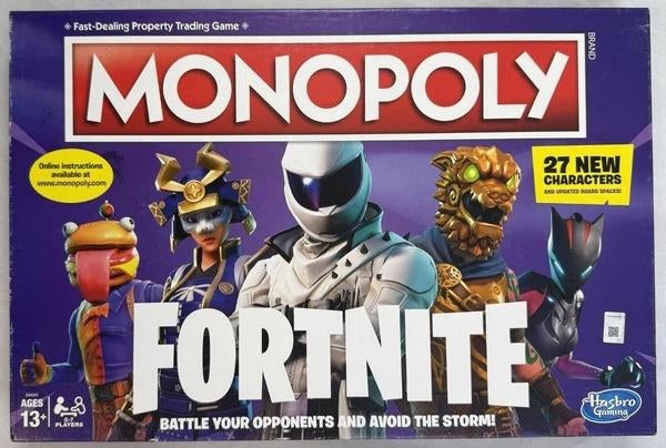Jeu de société Hasbro Monopoly Fortnite Jeu de société angla, Hobby & Loisirs créatifs, 1 ou 2 joueurs, Envoi, Comme neuf, Hasbro