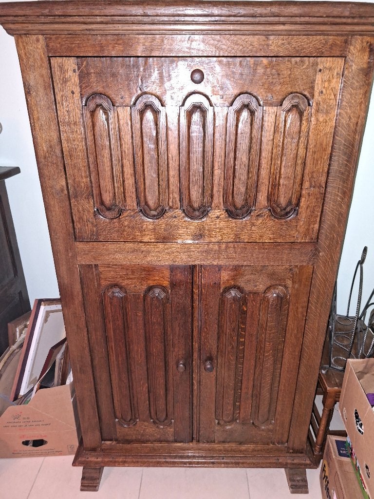 Meuble tv et bar, 100 à 150 cm, Utilisé, Chêne, Rustique