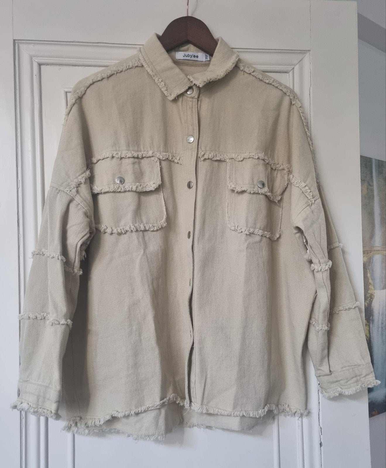 Jubylee vest/blouse/jack oversized Maat L, Kleding | Dames, Blouses en Tunieken, Beige, Maat 42/44 (L), Ophalen of Verzenden, Zo goed als nieuw