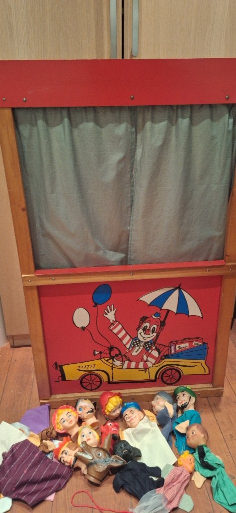 Vintage Poppenkast en poppen, Ophalen, Gebruikt, Overige typen