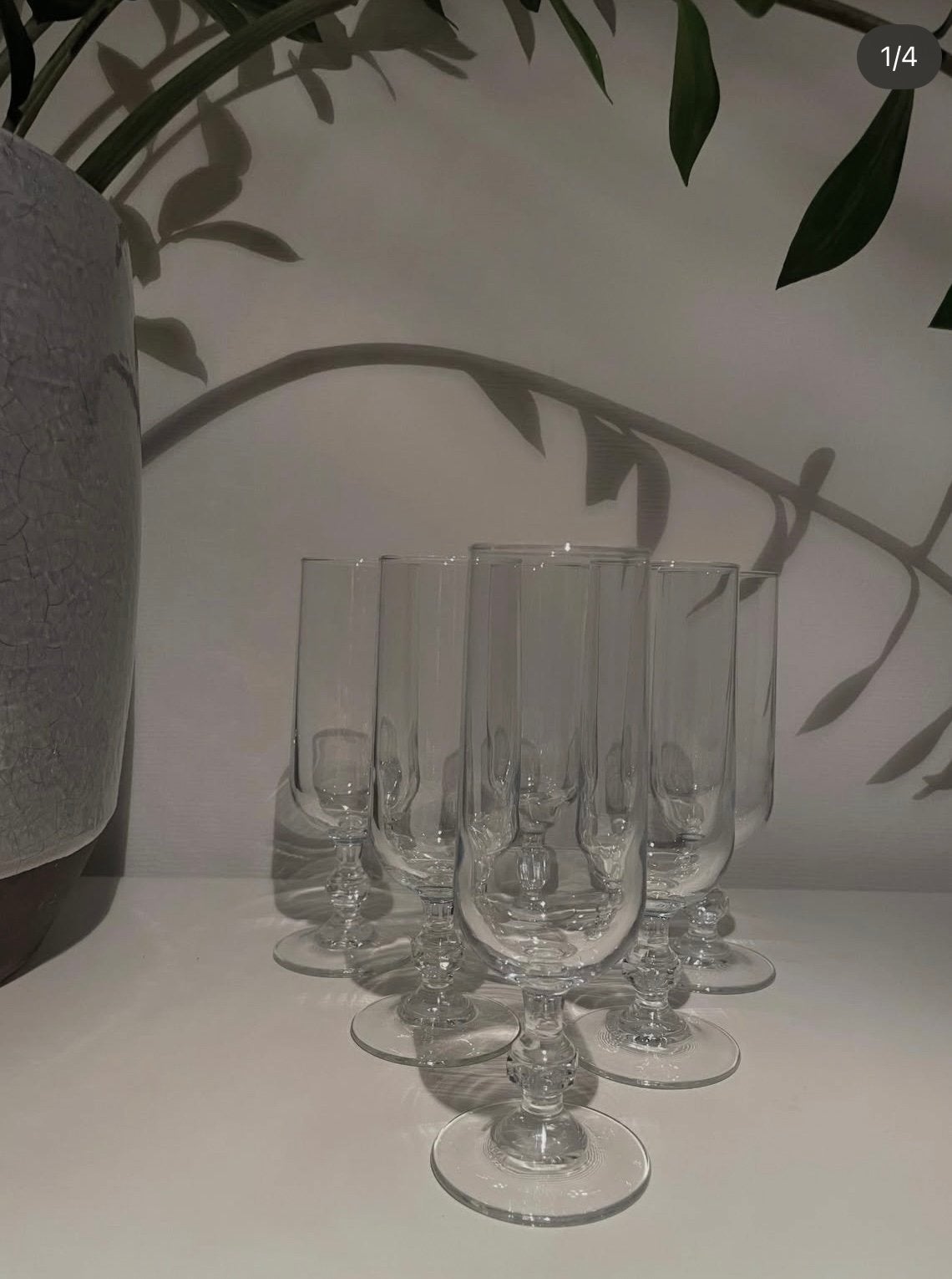 Vintage setje champagneglazen, Ophalen, Zo goed als nieuw