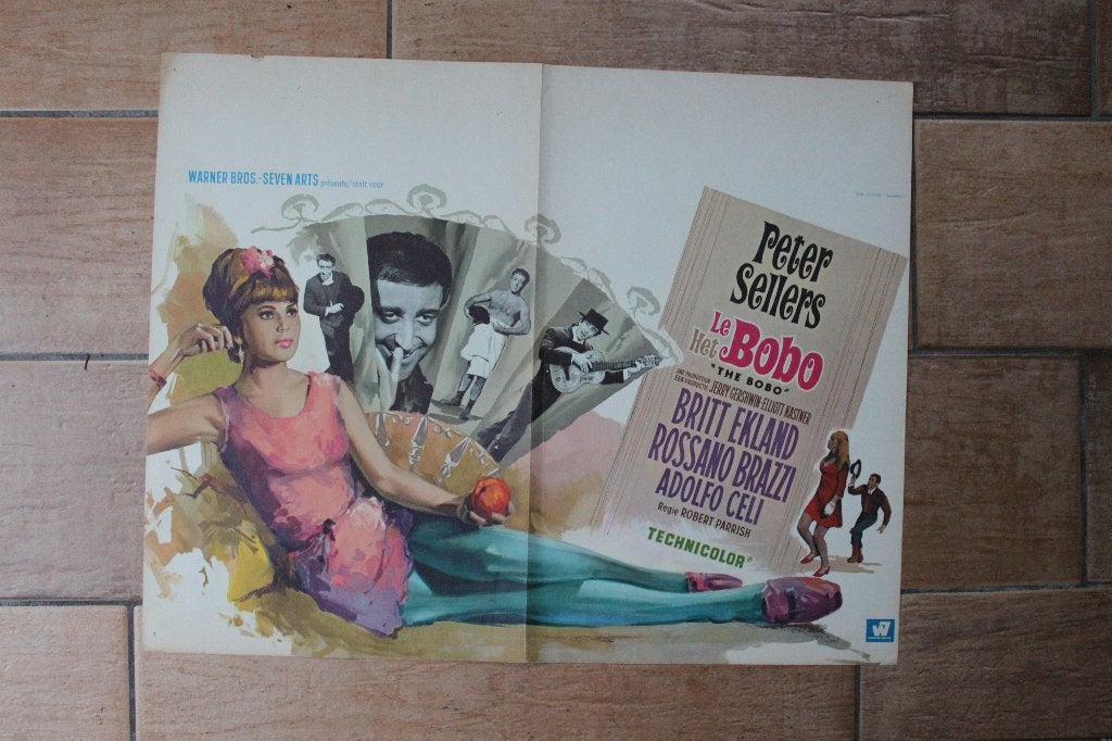 filmaffiche Peter Sellers The Bobo 1967 filmposter, Verzamelen, Rechthoekig Liggend, Ophalen of Verzenden, Zo goed als nieuw, A1 t/m A3