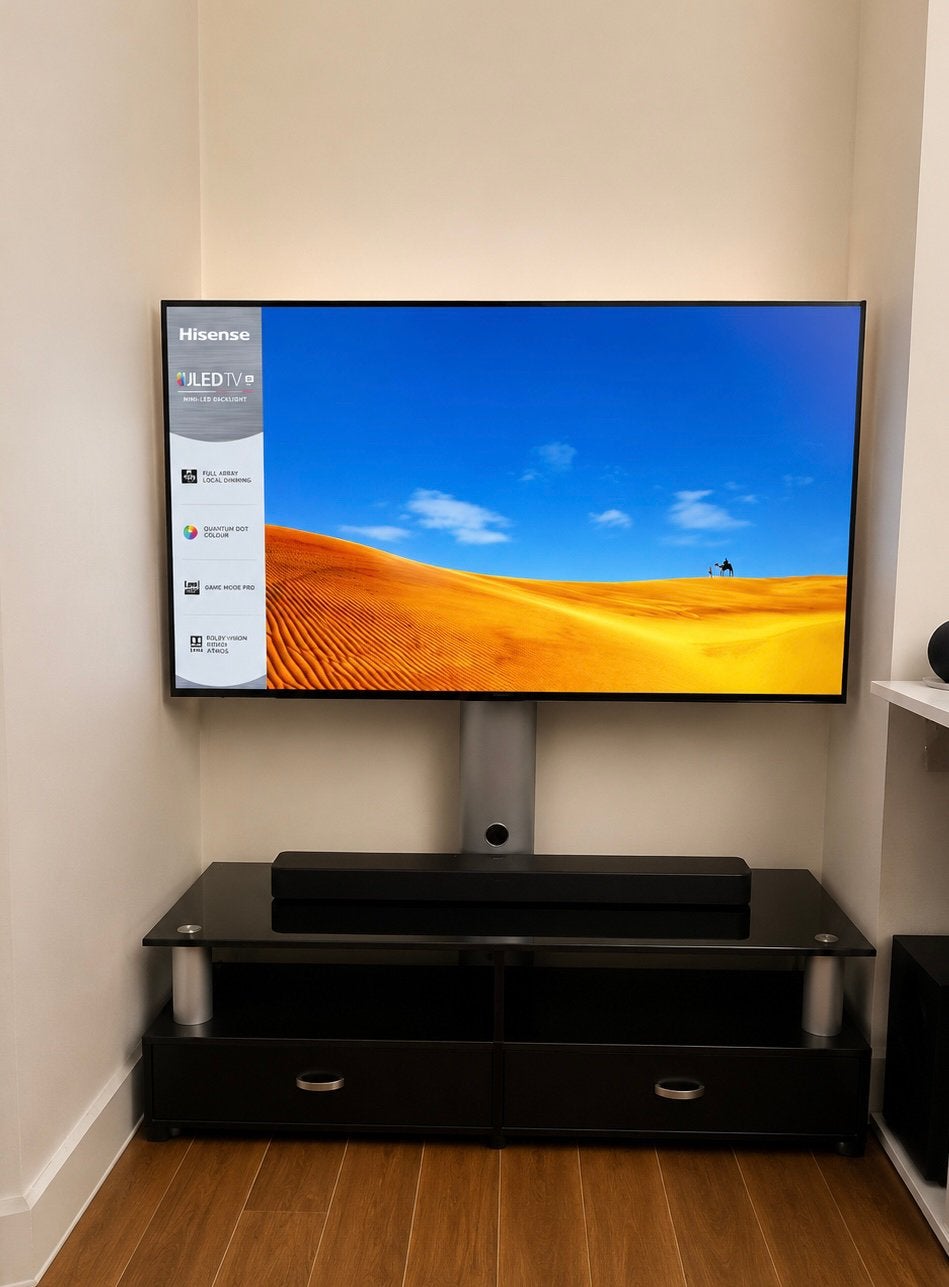 TV HISENSE 4k 55 POUCES + MEUBLE TV, 40 à 60 cm, 120 Hz, Comme neuf, Enlèvement
