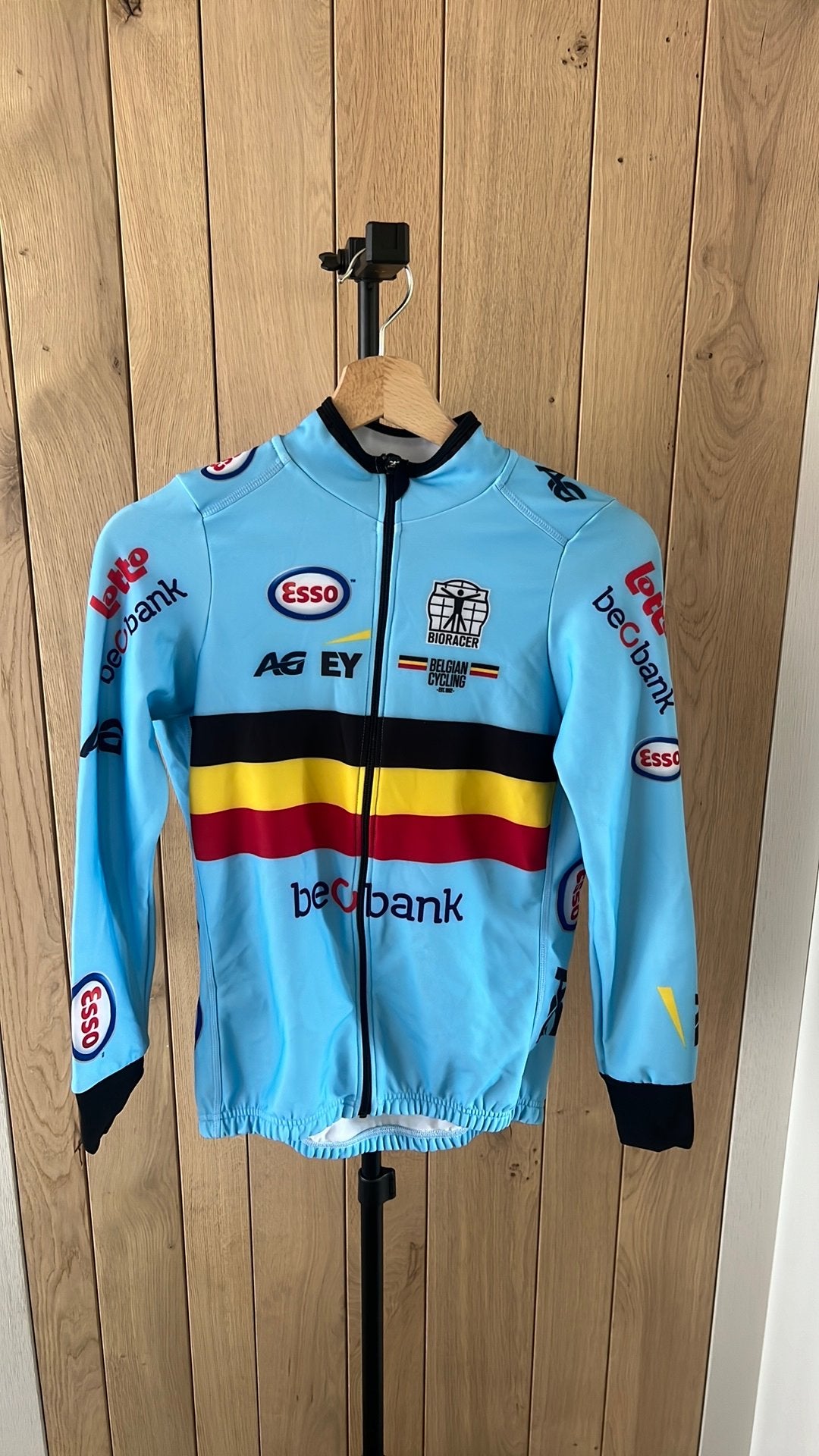 Maillot à manches longues Belgian Cycling Bioracer taille L, Enlèvement ou Envoi, Comme neuf, Taille 42/44 (L), Bleu