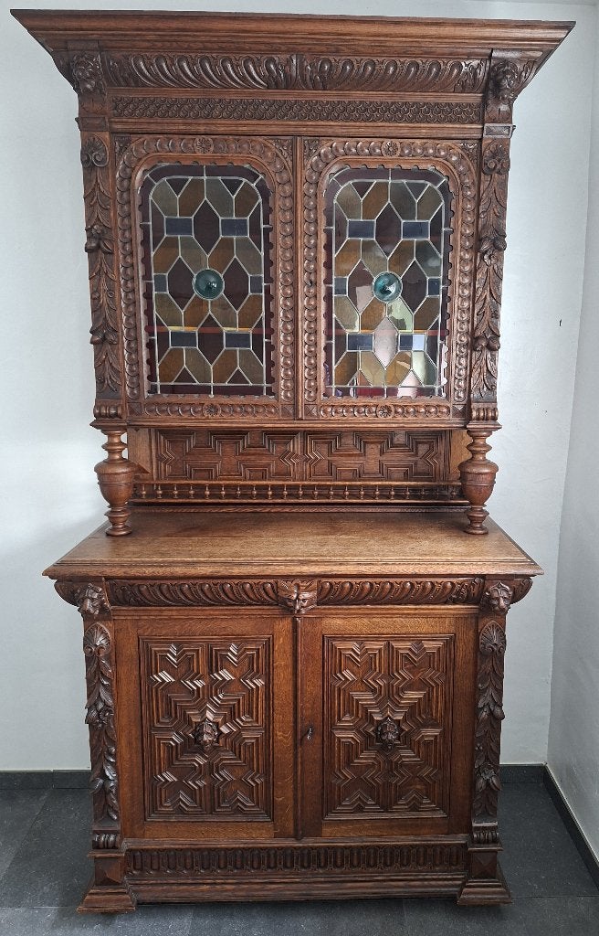 Authentieke eiken Mechelse kast / buffetkast (2-delig), Enlèvement