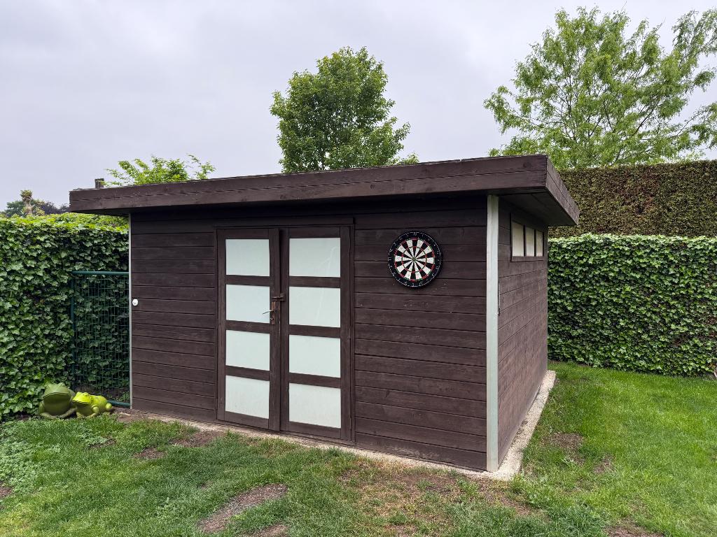 Tuinhuis 3,85x3,85m, Ophalen, Hout, 200 tot 400 cm, Gebruikt