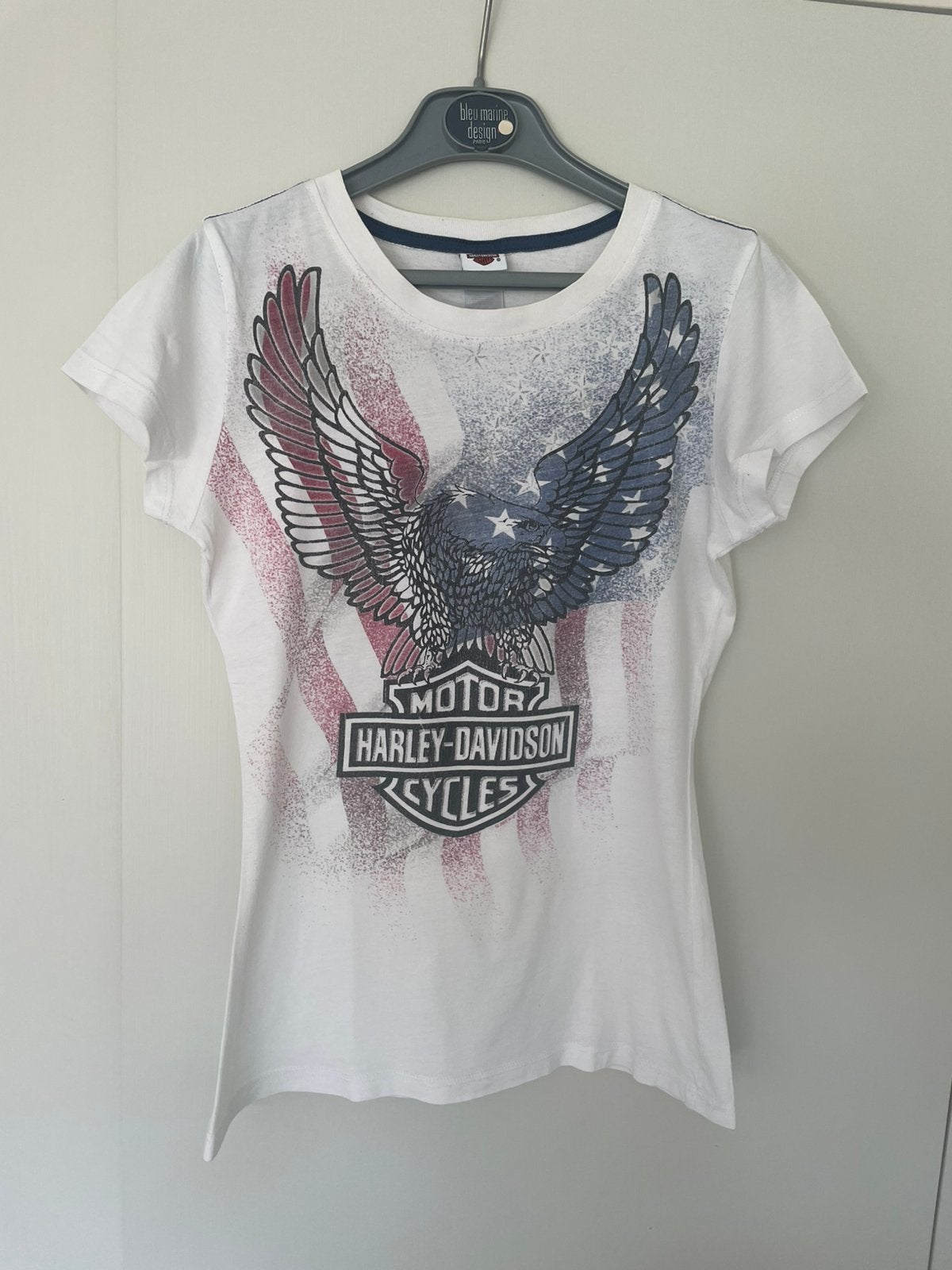 T-shirt Harley Davidson dames, maat S, wit met print, Motoren, Ophalen, Dames