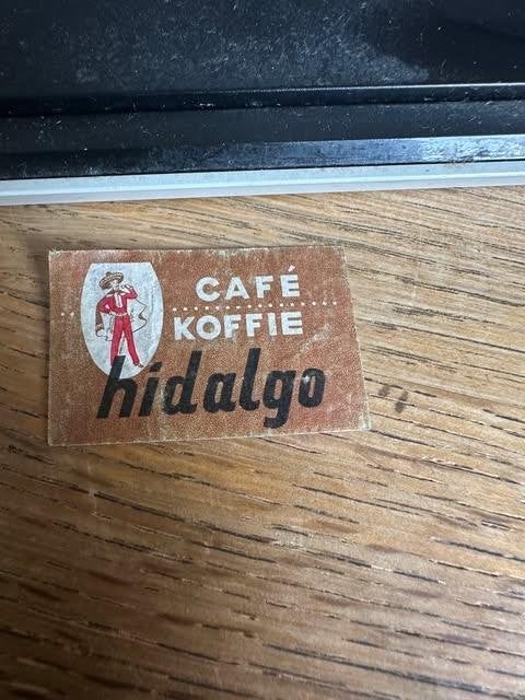 luciferdoos etiket label café koffie Hildago, Gebruikt, Ophalen of Verzenden, Luciferdoosjes of -merken, Info@cahildag.lu