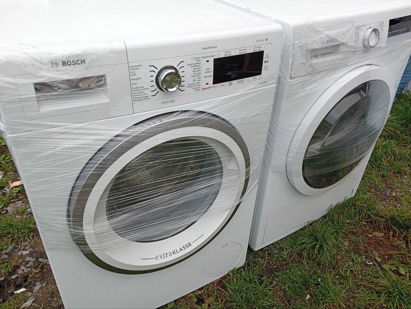 wasmachine + droogkast Bosch 9kg a+++ 1600'lvrng mglijk 325e, Ophalen of Verzenden, Kort programma