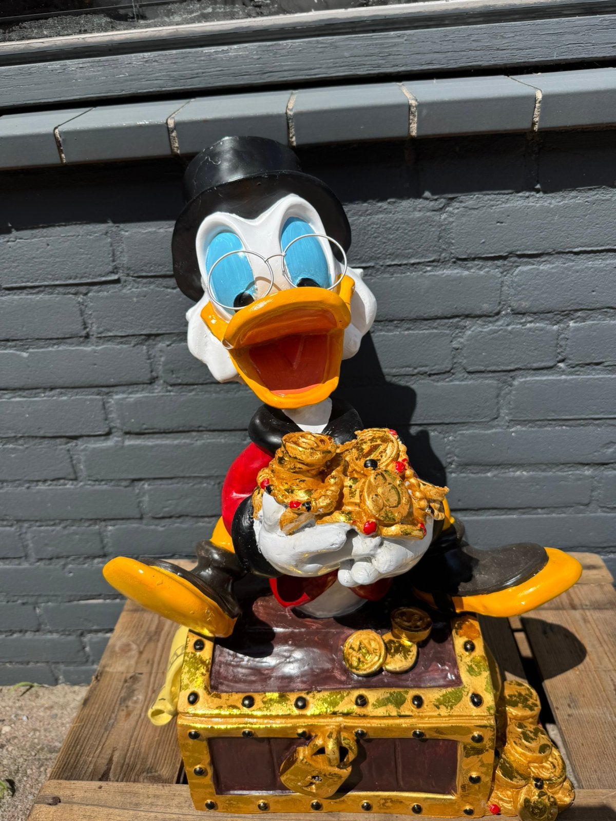 Disney Dagobert Duck beeld, Ophalen, Overige figuren, Gebruikt, Beeldje of Figuurtje
